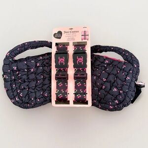 NWT JUICY COUTURE CHERRY HEARTS 4PC SET 2Bags Luggage ID Straps Safety Belts Y2K